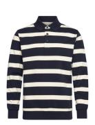 Striped Polo Sweatshirt L/S Patterned Lindbergh