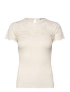 Silk T-Shirt W/ Lace White Rosemunde