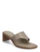 Block Heel Sndl Thong Lth Beige Calvin Klein