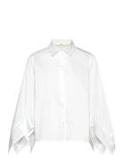 Slfdelia Relaxed Flounce Shirt B White Selected