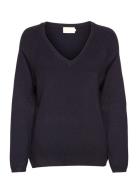 Peony V- Neck Pullover Blue Minus