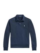 Loopback Fleece Collared Sweatshirt Navy Polo Ralph Lauren