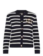 Striped Cotton Knit Jacket Navy GANT