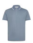 Slhfave Sport Zip Ss Polo Noos Blue Selected