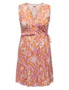 Carpiora S/L Wrap Blk Dress Wvn Orange ONLY Carmakoma