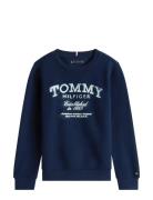 Tommy Faded Print Sweatshirt Navy Tommy Hilfiger
