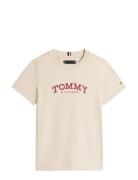 Monotype Print Graphic T-Shirt Beige Tommy Hilfiger