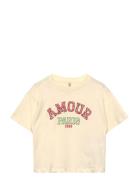 Kmgjulitta Life S/S Loose Tee Jrs Cream Kids Only