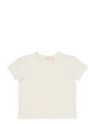 T-Shirt W. Ruffle Sleeves Cream Copenhagen Colors