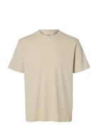 Slhspencer Rib Ss O-Neck Tee Noos Cream Selected
