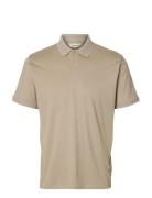Slhfave Button Ss Polo Noos Beige Selected