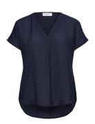 Rwroa Sl Regular Blouse Navy Rosemunde
