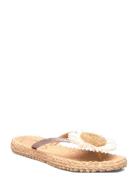 Flip Flops With Flower Beige Ilse Jacobsen