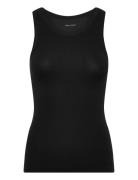 Women Bamboo Tank Top Rib Black URBAN QUEST