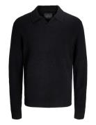 Jprblamaverick Knit Split Neck Styd Aw25 Black Jack & J S