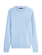 Classic Cotton Cable Crew Neck Blue Tommy Hilfiger