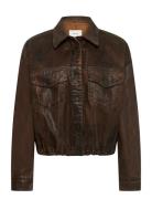 Gzcellie Denim Jacket Brown Gestuz