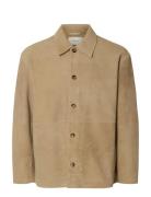 Slhrory Suede Overshirt Beige Selected