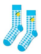 Gingham Lemon Sock Blue Happy Socks