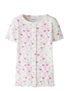 Nmfvemia Aop Ss Slim Top White Name It