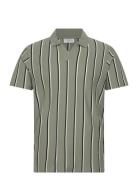 Striped Piqué Polo Shirt S/S Khaki Lindbergh