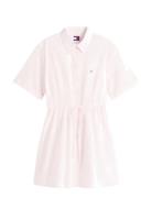 Tjw Mini Stripe Shirt Dress Pink Tommy Jeans