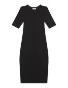 Hs Ctn Contour 1X1 Rib Midi Dres Black Calvin Klein Jeans