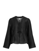 Vicina L/S V-Neck Lacing Top Black Vila