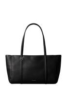 Emblem Hw Pebble Tote Black Calvin Klein