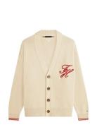 Chunky Cotton Cardigan Cream Tommy Hilfiger