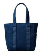 Webbing Strap Canvas Tote Navy Calvin Klein