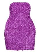 3D Flower Mini Dress Purple ROTATE