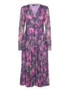 Printed Ls Midi Dress Pink ROTATE