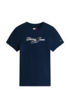 Tjw Slim Ess Logo 1 Rib Tee Ext Navy Tommy Jeans