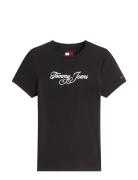 Tjw Slim Ess Logo 1 Rib Tee Ext Black Tommy Jeans