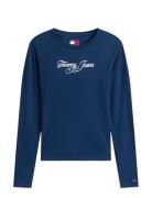 Tjw Slim Essential Logo 1 Ls Tee Navy Tommy Jeans