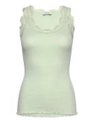 Rwbabette Silk Sl U-Neck Long Lace Green Rosemunde