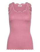 Rwbabette Sl U-Neck Long Lace Top Pink Rosemunde