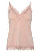 Rwbillie Lace Strap Top Pink Rosemunde