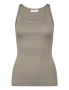 Silk Top W/ Elastic Band Khaki Rosemunde