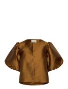 Cleo Pouf Sleeve Blouse Brown Malina