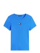 Tjw Slim Badge Rib Tee Blue Tommy Jeans