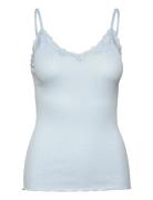 Rwbeatha Sl Regular Singlet Top Blue Rosemunde