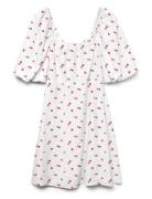 Vmodette 2/4 Short Bow Dress Wvn White Vero Moda