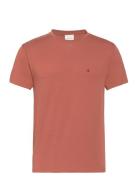 Ss Slim Stretch Monogram Tee Red Calvin Klein
