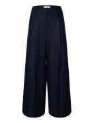 Slflyra Hw Wide Linen Blend Pant Noos Navy Selected