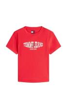 Tjw Slim Sh Wavy Flag Ss Tee Red Tommy Jeans
