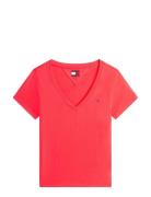 Tjw Slim V-Neck Tee Red Tommy Jeans