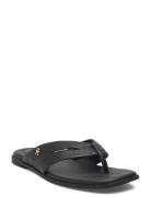 Elevated Toe Post Lth Sandal Black Tommy Hilfiger