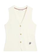 Co Full Needle Slim Vest Cream Tommy Hilfiger